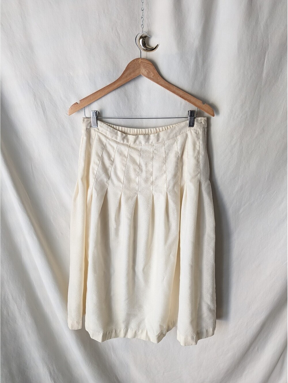 Appleseed's Petite Cream Wool Pleated Skirt Size 14